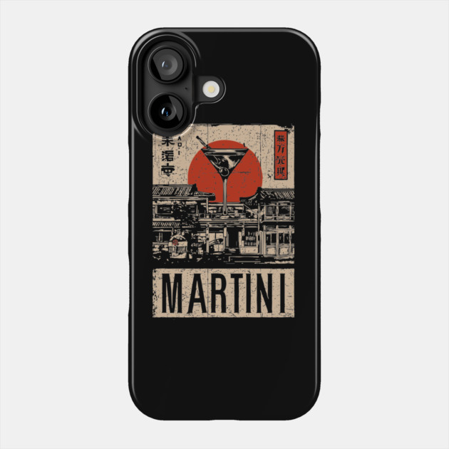 Vintage Martini Glass Japanese Style Poster Phone Case by TuncGK
