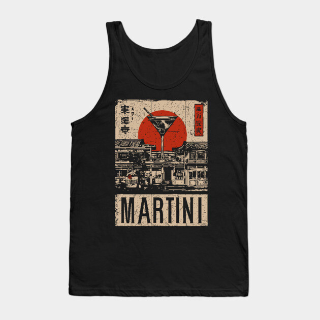 Vintage Martini Glass Japanese Style Poster Tank Top by TuncGK