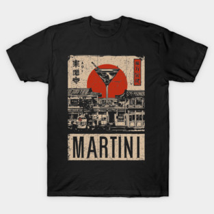 Vintage Martini Glass Japanese Style Poster T-Shirt