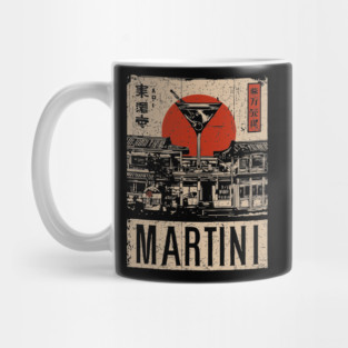 Vintage Martini Glass Japanese Style Poster Mug