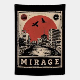 Urban Mirage Japanese Brutalist Poster Tapestry