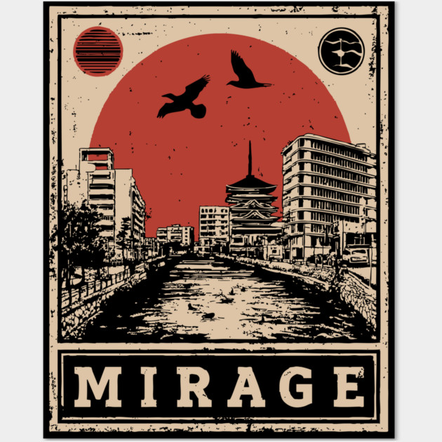 Urban Mirage Japanese Brutalist Poster Wall Art by TuncGK