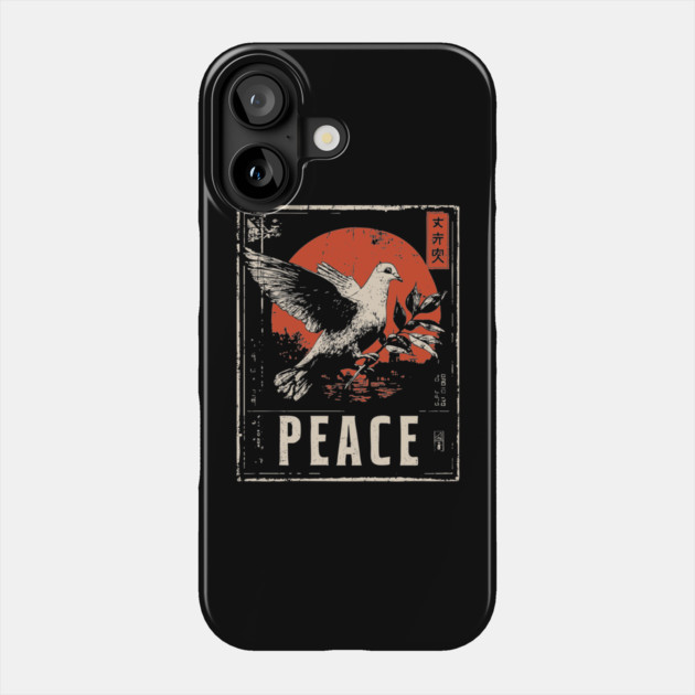Peace Dove Rising Sun Poster Phone Case by TuncGK