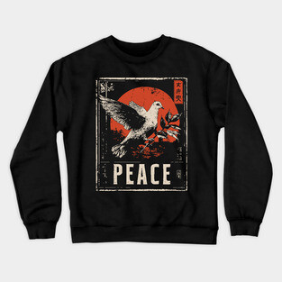 Peace Dove Rising Sun Poster Crewneck Sweatshirt