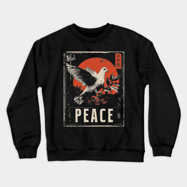 Peace Dove Rising Sun Poster Crewneck Sweatshirt by TuncGK
