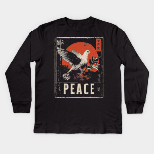Peace Dove Rising Sun Poster Kids Long Sleeve T-Shirt