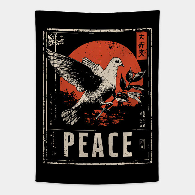 Peace Dove Rising Sun Poster Tapestry by TuncGK