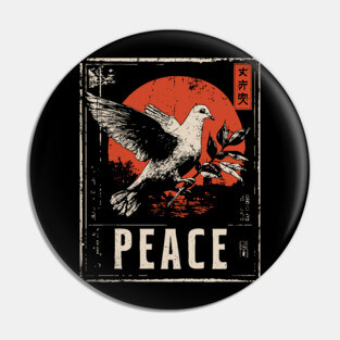 Peace Dove Rising Sun Poster Pin