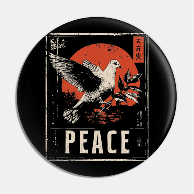 Peace Dove Rising Sun Poster Pin by TuncGK