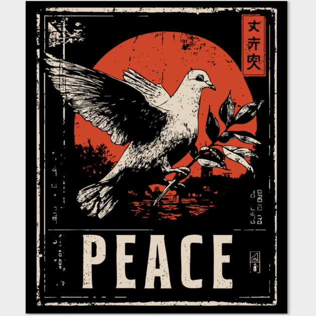 Peace Dove Rising Sun Poster Wall Art by TuncGK
