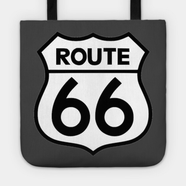 Route 66 Black on White Tote by Wiley