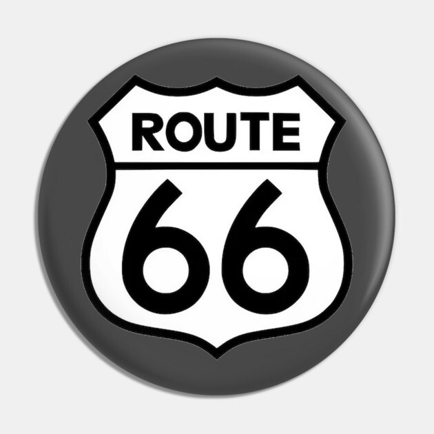 Route 66 Black on White Pin by Wiley