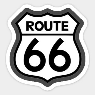 Route 66 Black on White Magnet