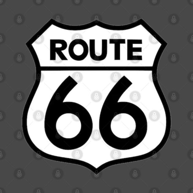 Route 66 Black on White by Wiley
