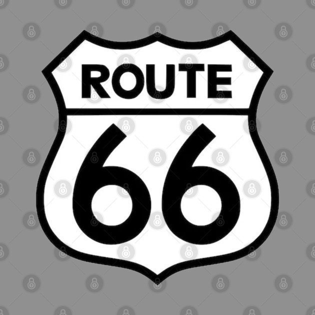 Route 66 Black on White by Wiley