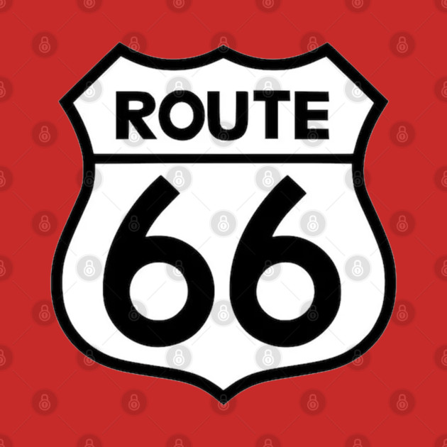 Route 66 Black on White by Wiley