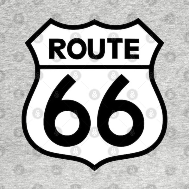 Route 66 Black on White by Wiley