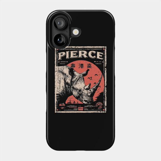Rhino Pierce Brutalist Wildlife Poster Phone Case by TuncGK