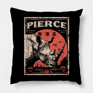 Rhino Pierce Brutalist Wildlife Poster Pillow