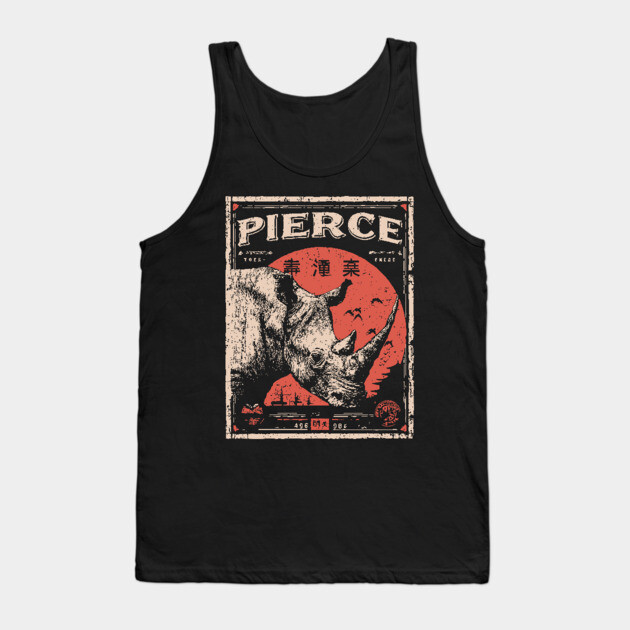 Rhino Pierce Brutalist Wildlife Poster Tank Top by TuncGK