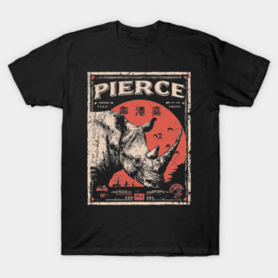 Rhino Pierce Brutalist Wildlife Poster T-Shirt