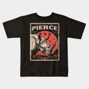 Rhino Pierce Brutalist Wildlife Poster Kids T-Shirt