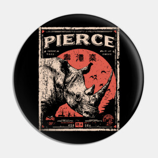 Rhino Pierce Brutalist Wildlife Poster Pin