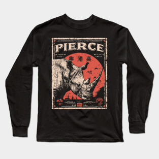 Rhino Pierce Brutalist Wildlife Poster Long Sleeve T-Shirt