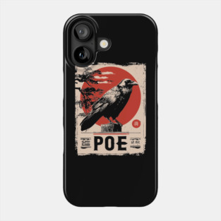 Edgar Allan Poe Japanese Raven Poster Phone Case
