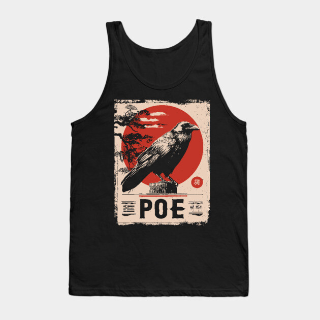 Edgar Allan Poe Japanese Raven Poster Tank Top by TuncGK