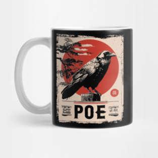 Edgar Allan Poe Japanese Raven Poster Mug