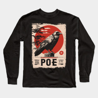 Edgar Allan Poe Japanese Raven Poster Long Sleeve T-Shirt