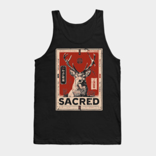Sacred Deer Monochrome Nature Print Tank Top