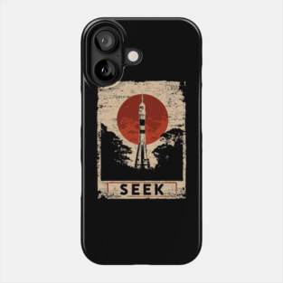 Rocket Seek Vintage Space Poster Phone Case