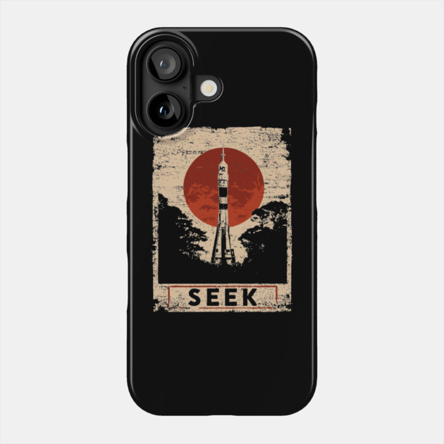 Rocket Seek Vintage Space Poster Phone Case by TuncGK