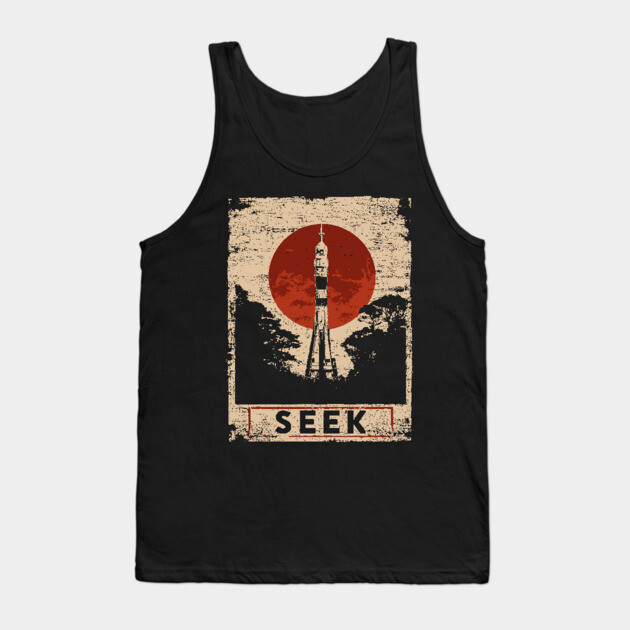 Rocket Seek Vintage Space Poster Tank Top by TuncGK