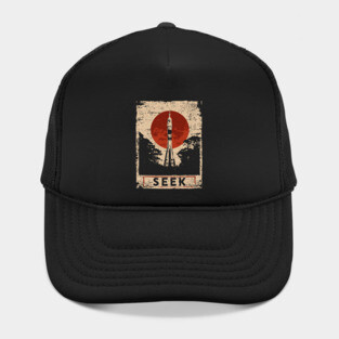 Rocket Seek Vintage Space Poster Hat