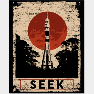 Rocket Seek Vintage Space Poster Posters and Art