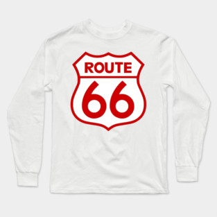 Route 66 Red Long Sleeve T-Shirt