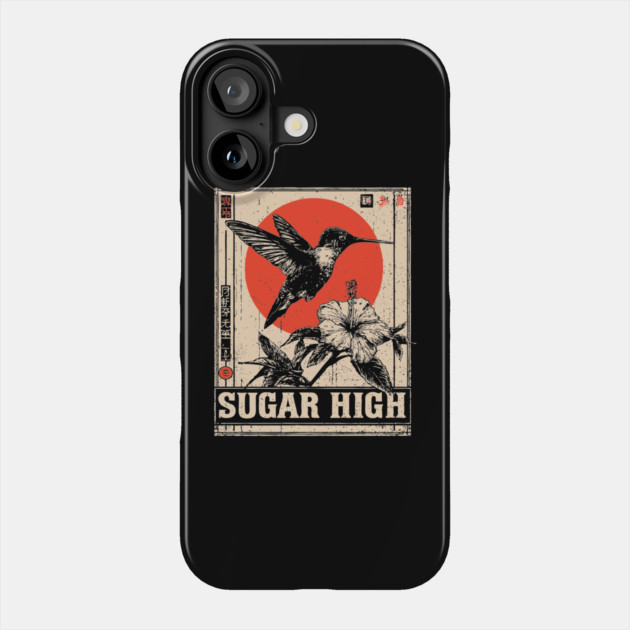 Sugar High Bird and Flower Art Print Phone Case by TuncGK