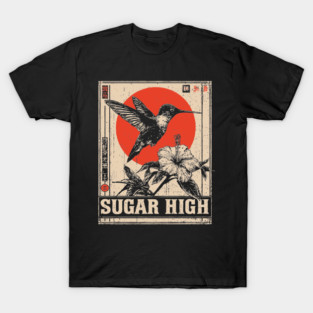 Sugar High Bird and Flower Art Print T-Shirt