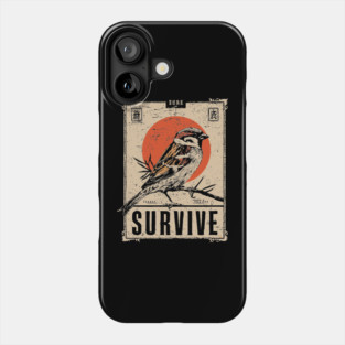 Survival Bird Brutalist Poster Phone Case