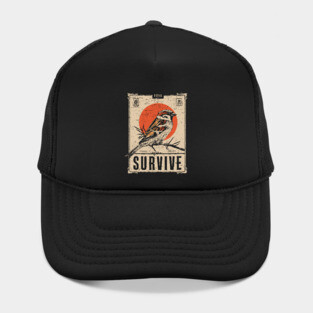 Survival Bird Brutalist Poster Hat