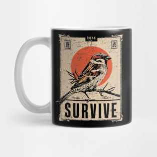 Survival Bird Brutalist Poster Mug