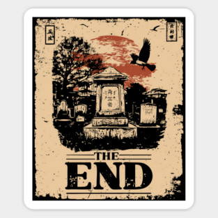 The End Retro Apocalypse Poster Sticker