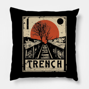 Trench Railway Brutalist Art Print Pillow