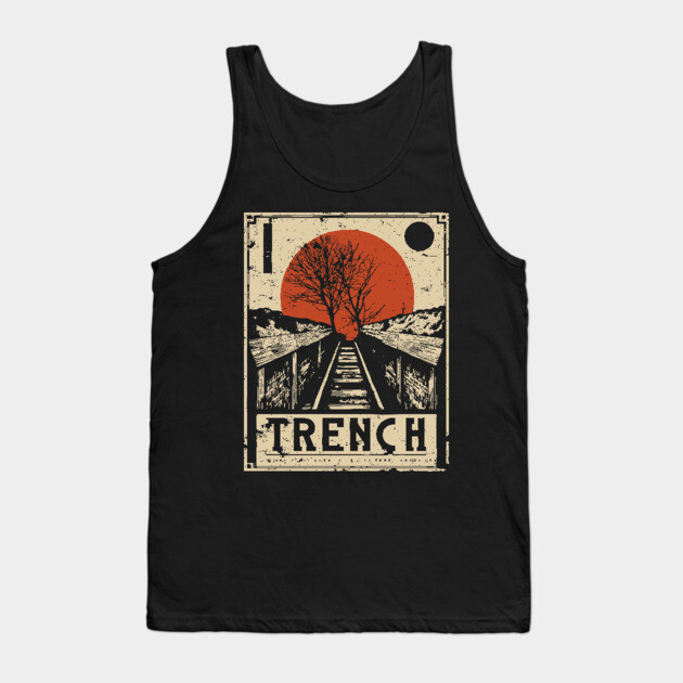 Trench Railway Brutalist Art Print Tank Top by TuncGK