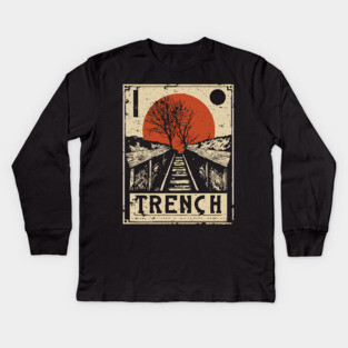 Trench Railway Brutalist Art Print Kids Long Sleeve T-Shirt