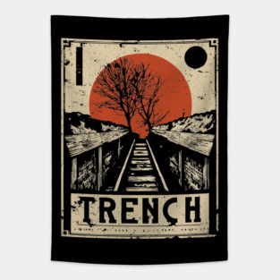 Trench Railway Brutalist Art Print Tapestry