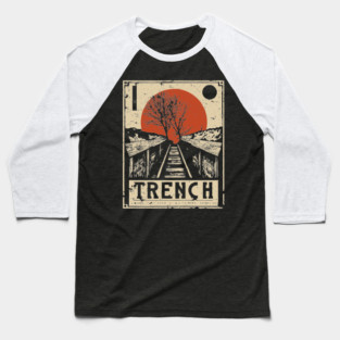 Trench Railway Brutalist Art Print Baseball T-Shirt